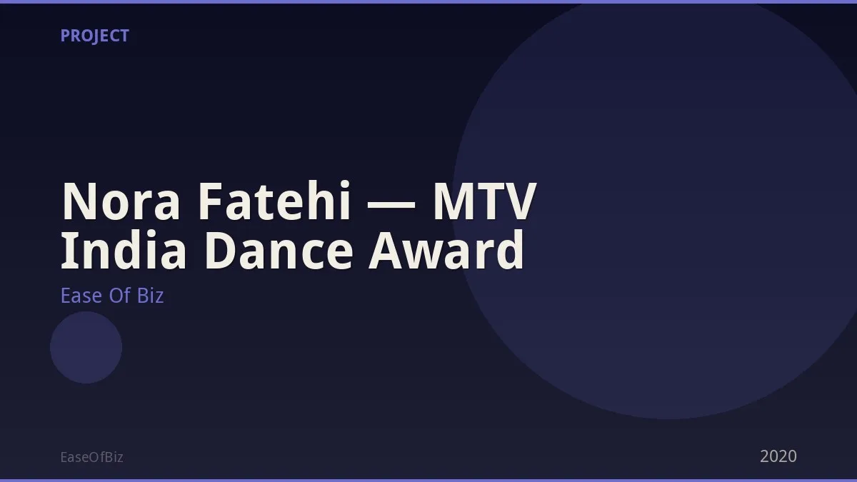 Nora Fatehi — MTV India Dance Award