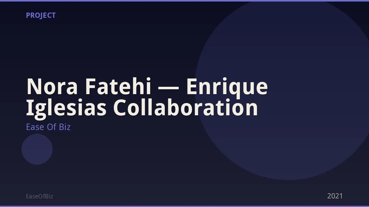 Nora Fatehi — Enrique Iglesias Collaboration
