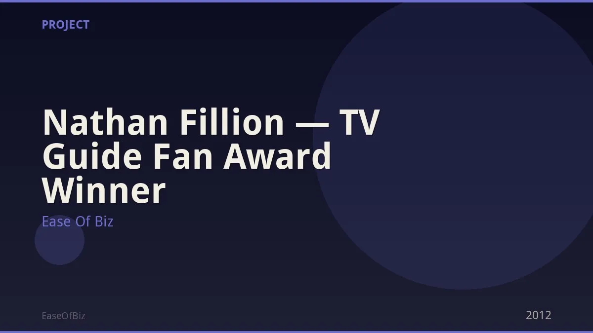 Nathan Fillion — TV Guide Fan Award Winner