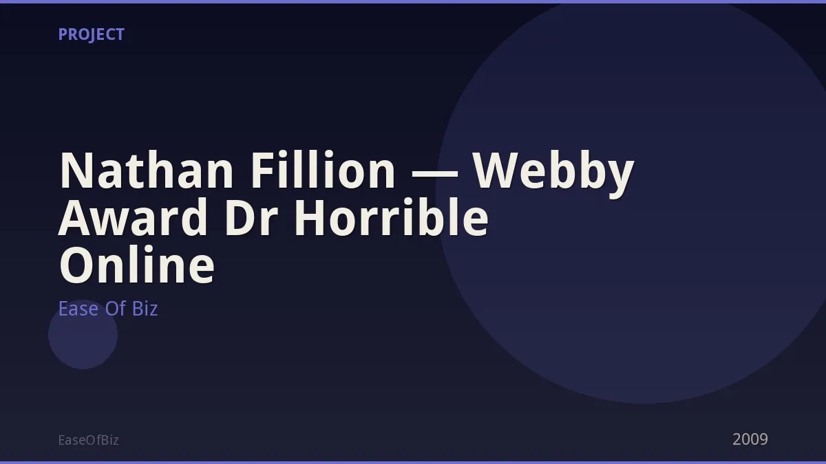 Nathan Fillion — Webby Award Dr Horrible Online