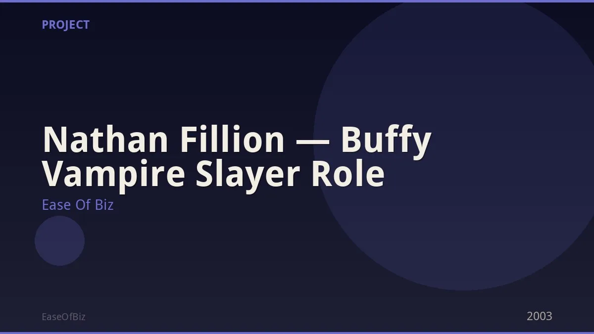 Nathan Fillion — Buffy Vampire Slayer Role