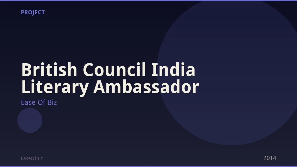 British Council India Literary Ambassador
