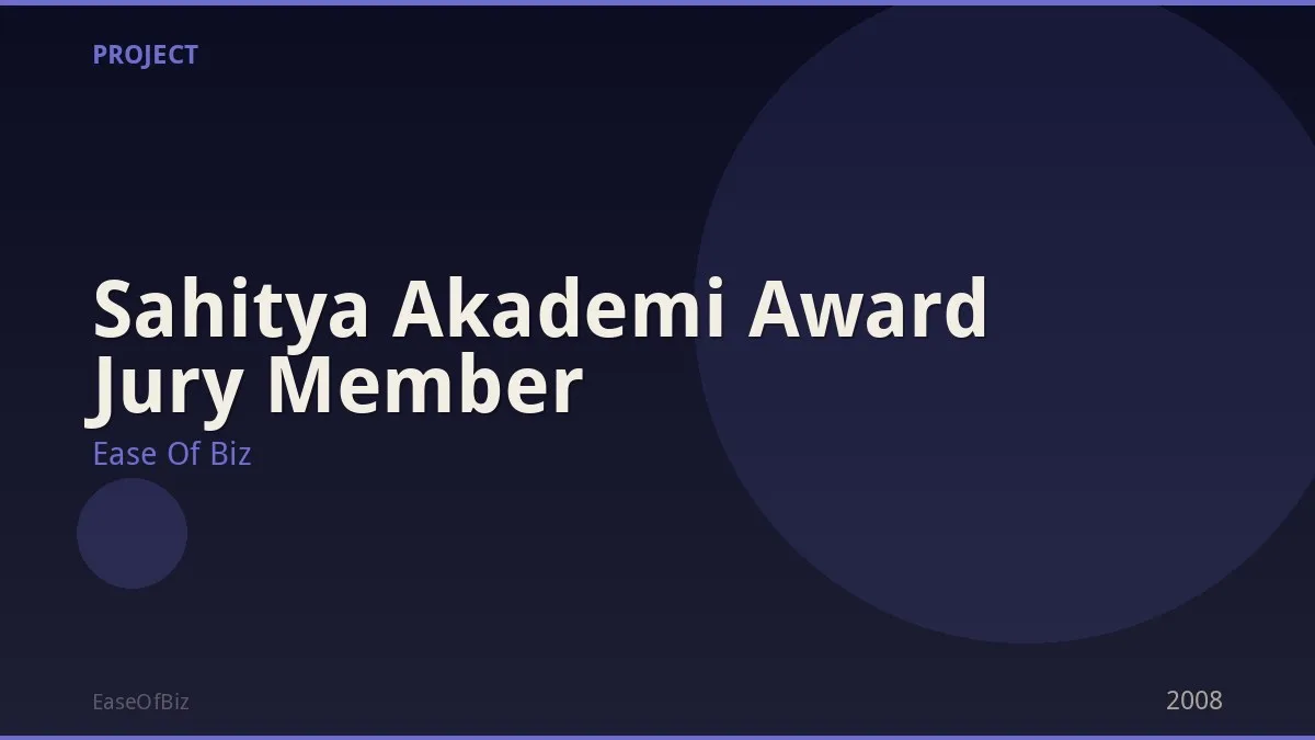 Sahitya Akademi Award Jury Member