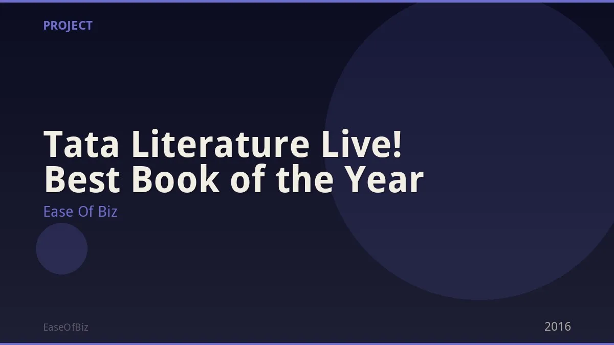 Tata Literature Live! Best Book of the Year