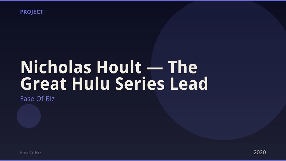 Nicholas Hoult — The Great Hulu Series Lead