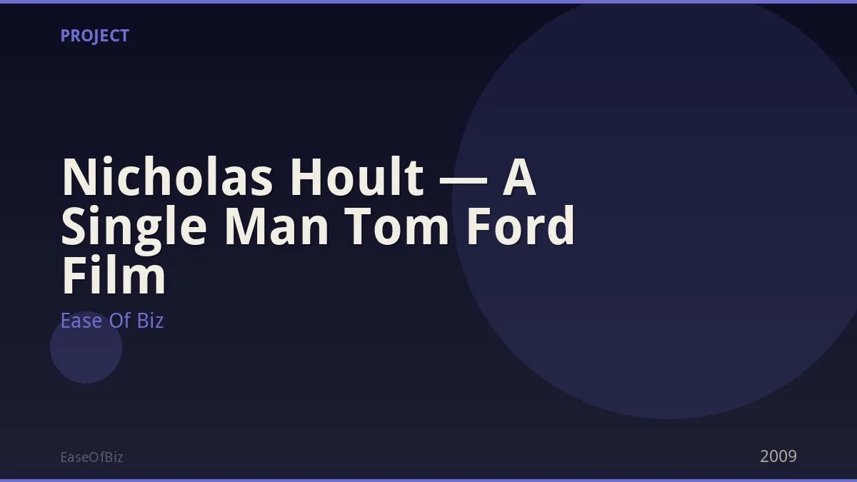 Nicholas Hoult — A Single Man Tom Ford Film