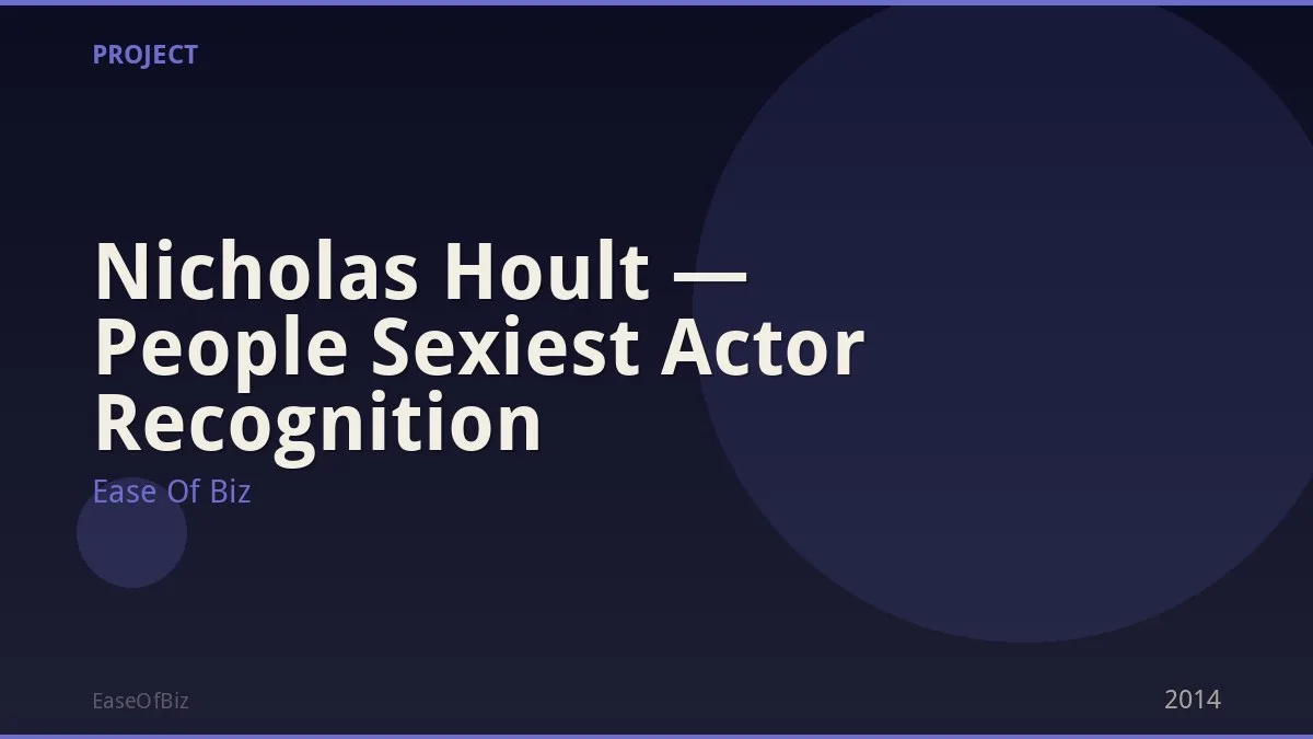 Nicholas Hoult — People Sexiest Actor Recognition