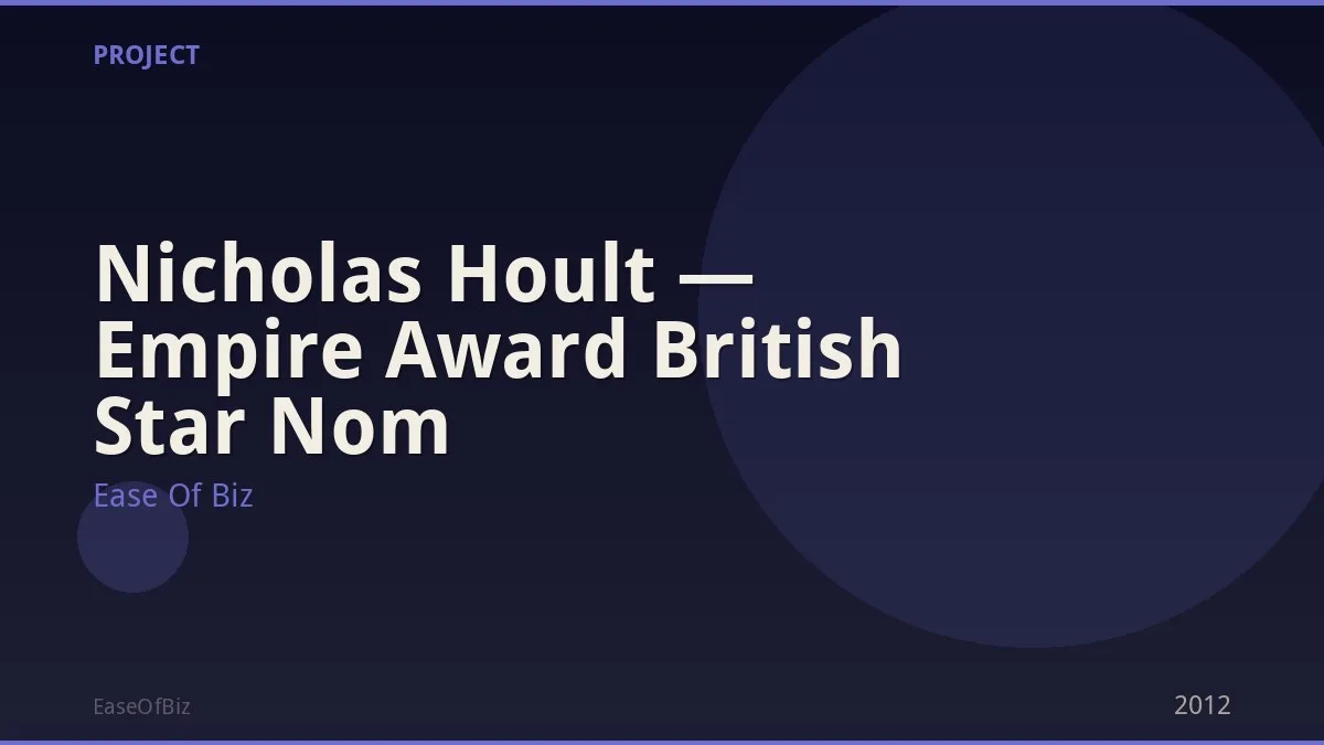 Nicholas Hoult — Empire Award British Star Nom