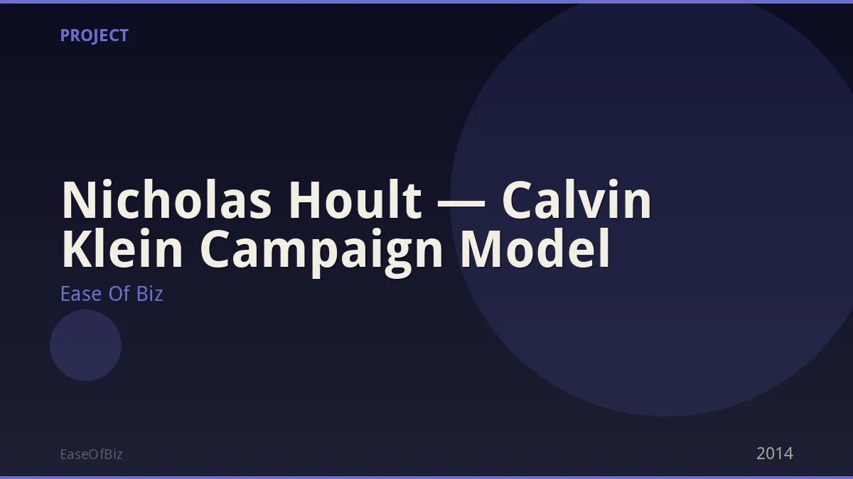 Nicholas Hoult — Calvin Klein Campaign Model