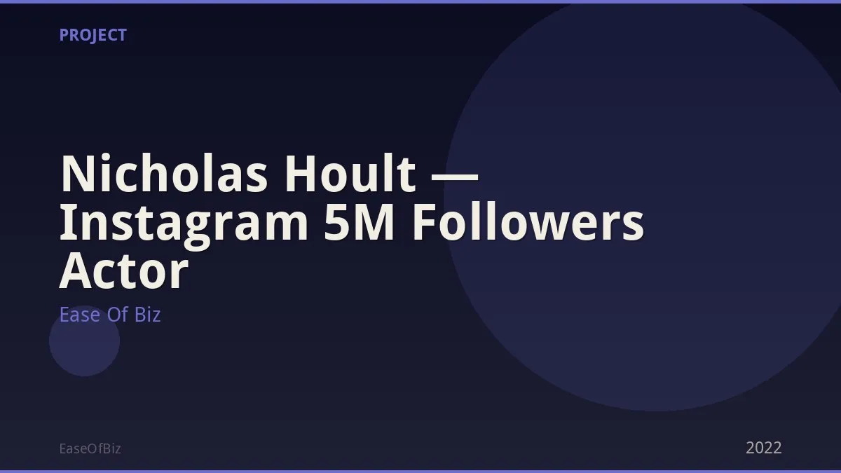 Nicholas Hoult — Instagram 5M Followers Actor