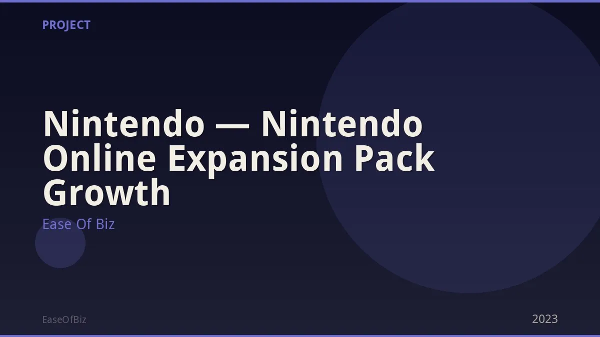 Nintendo — Nintendo Online Expansion Pack Growth