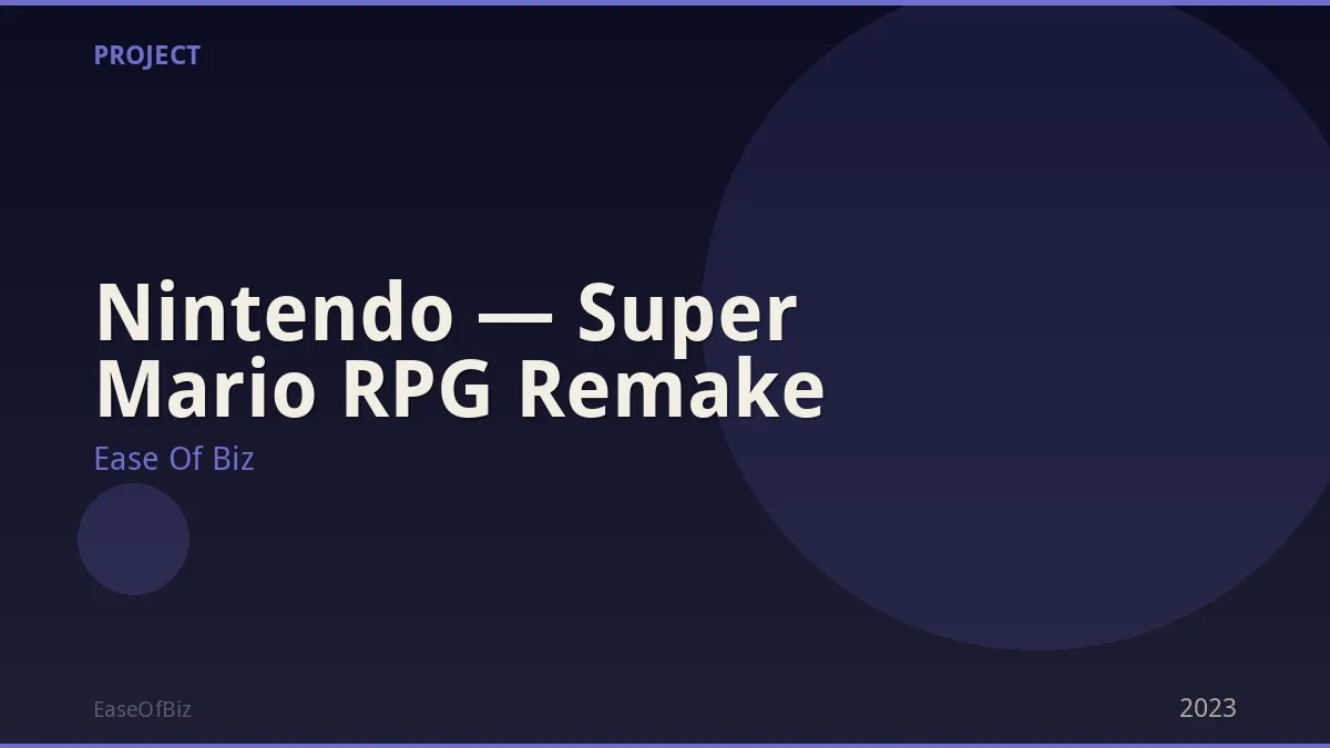 Nintendo — Super Mario RPG Remake