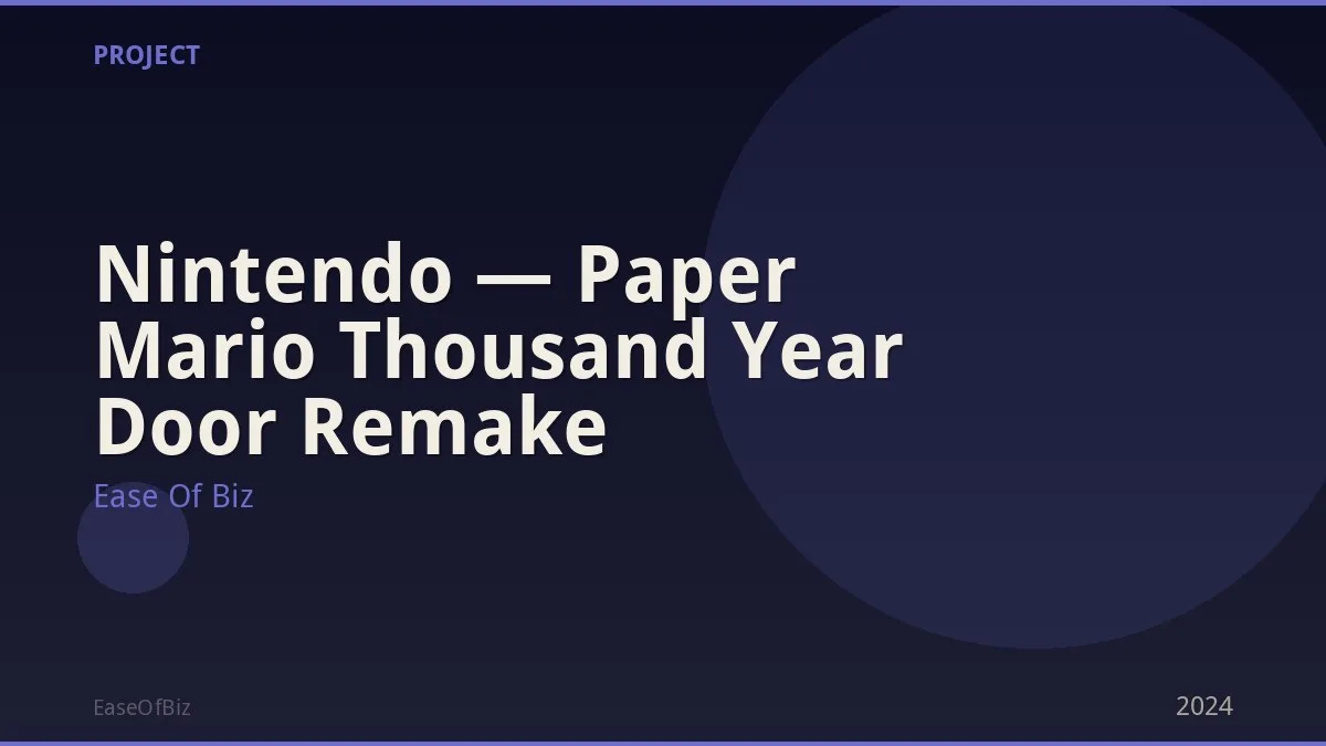 Nintendo — Paper Mario Thousand Year Door Remake
