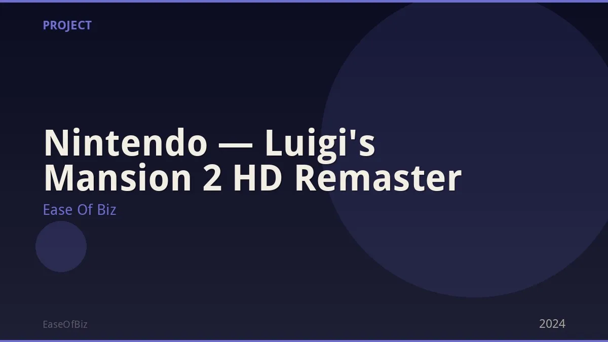 Nintendo — Luigi's Mansion 2 HD Remaster