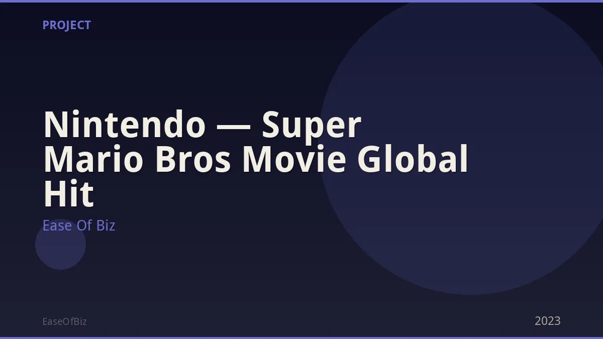Nintendo — Super Mario Bros Movie Global Hit
