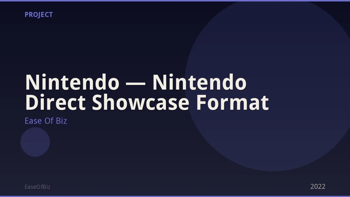 Nintendo — Nintendo Direct Showcase Format