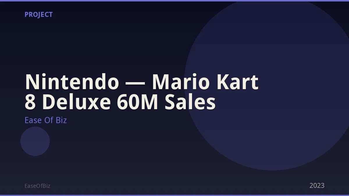 Nintendo — Mario Kart 8 Deluxe 60M Sales