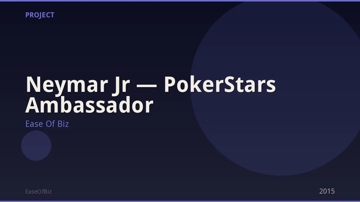 Neymar Jr — PokerStars Ambassador