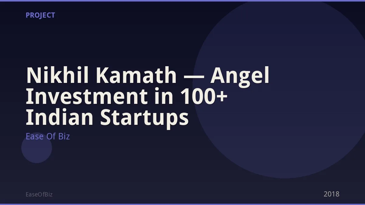Nikhil Kamath — Angel Investment in 100+ Indian Startups