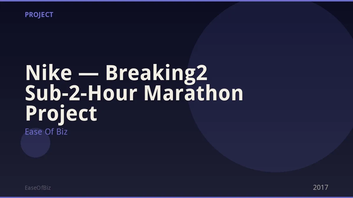 Nike — Breaking2 Sub-2-Hour Marathon Project