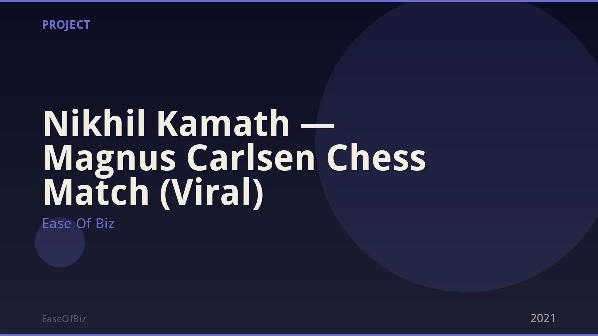 Nikhil Kamath — Magnus Carlsen Chess Match (Viral)