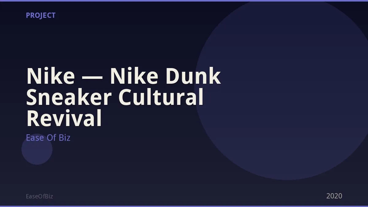 Nike — Nike Dunk Sneaker Cultural Revival