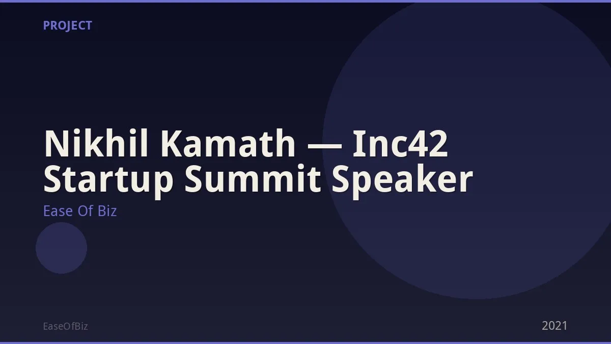 Nikhil Kamath — Inc42 Startup Summit Speaker