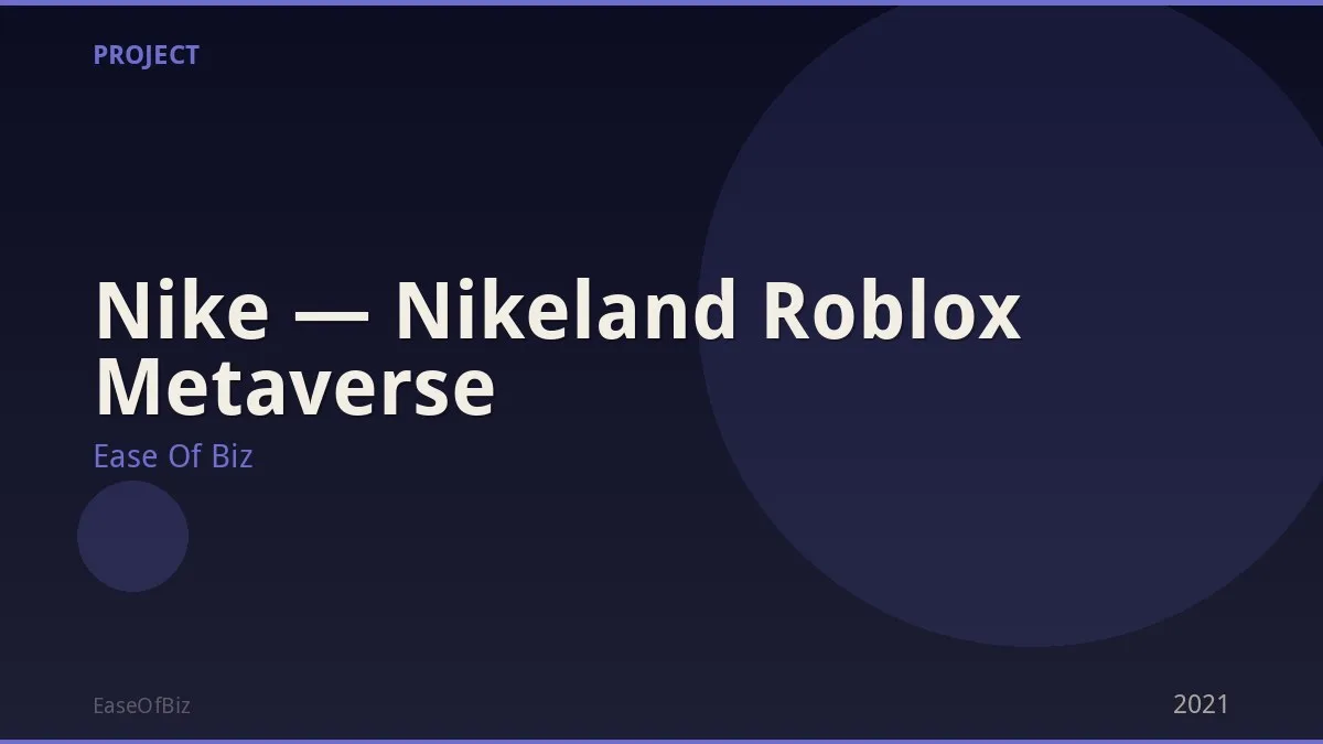 Nike — Nikeland Roblox Metaverse