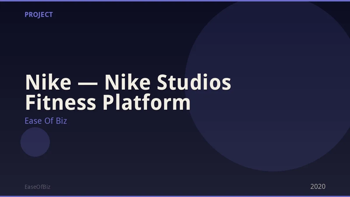 Nike — Nike Studios Fitness Platform