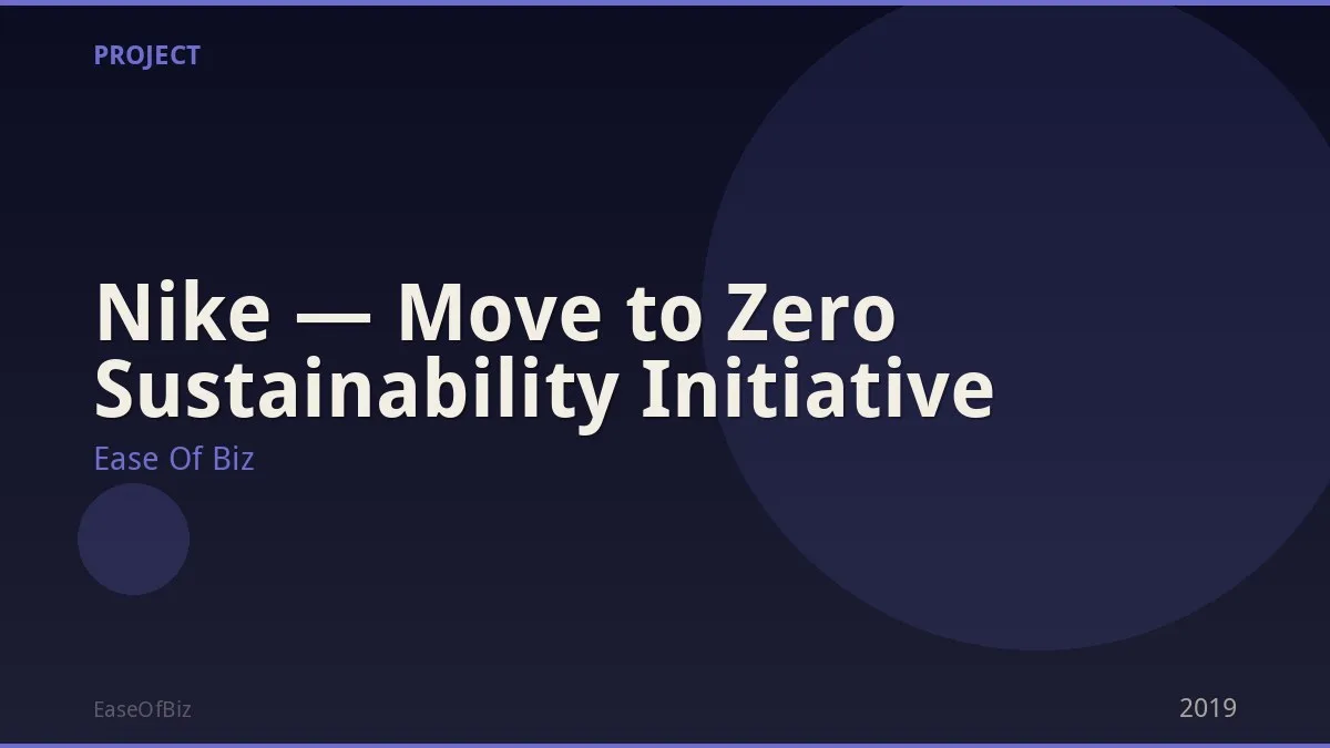 Nike — Move to Zero Sustainability Initiative