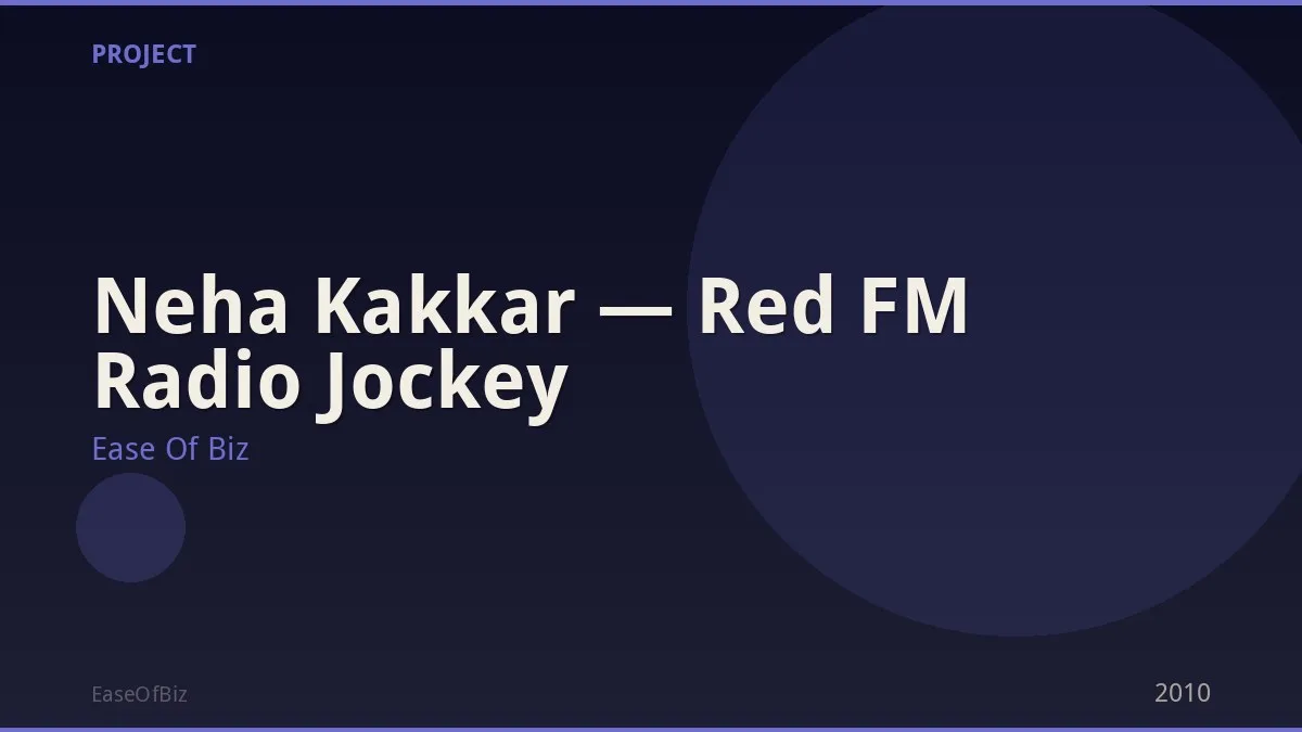 Neha Kakkar — Red FM Radio Jockey