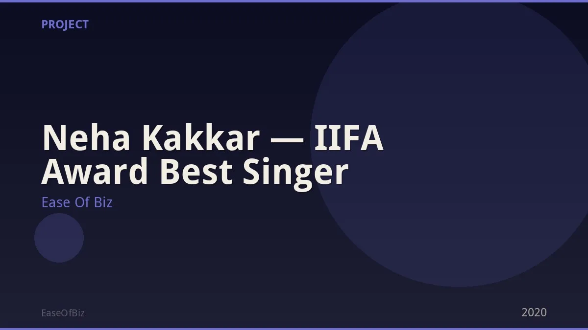 Neha Kakkar — IIFA Award Best Singer