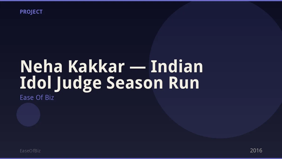 Neha Kakkar — Indian Idol Judge Season Run
