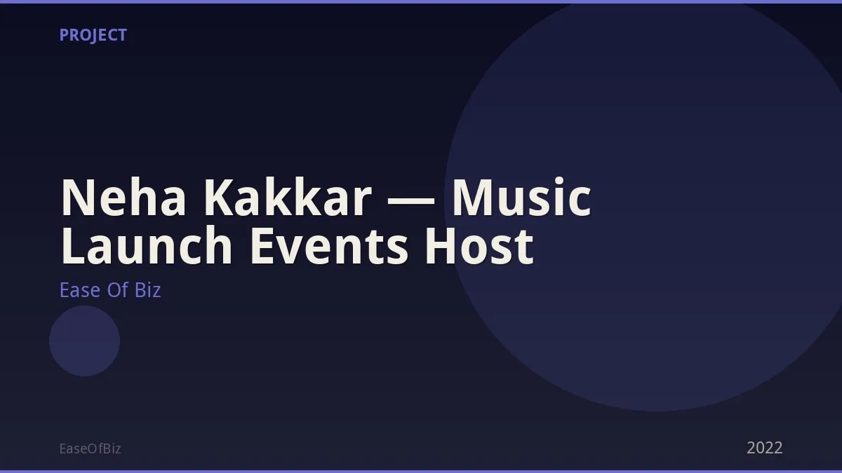 Neha Kakkar — Music Launch Events Host