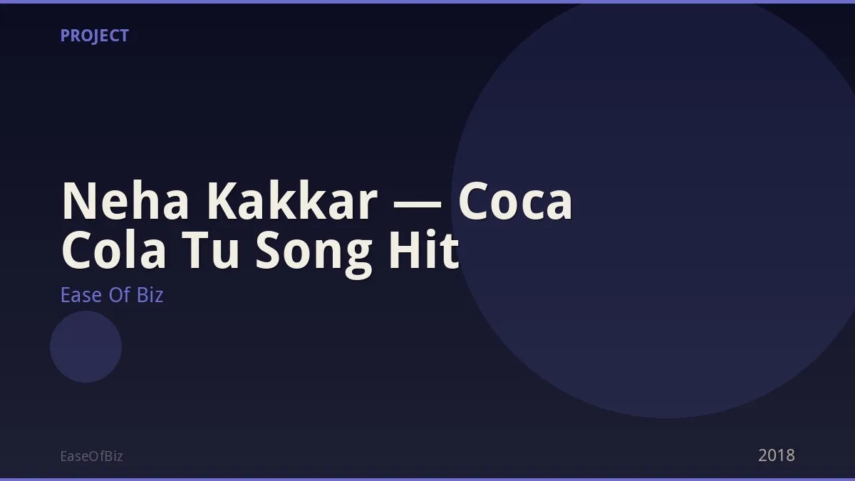 Neha Kakkar — Coca Cola Tu Song Hit