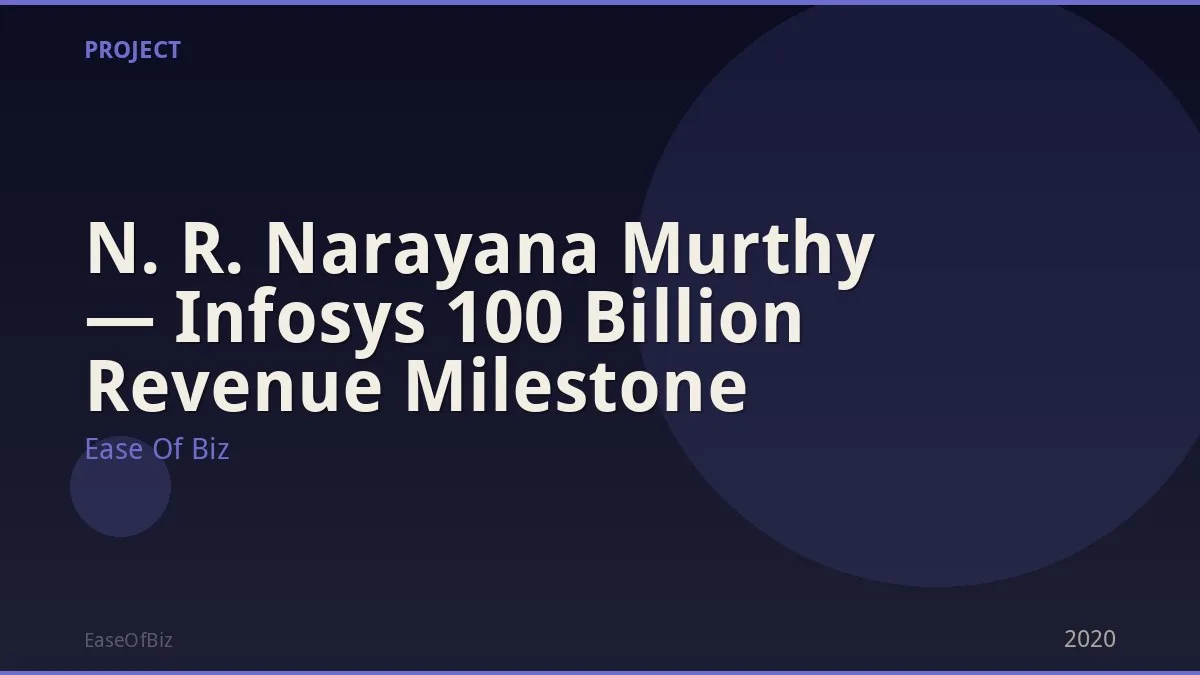 N. R. Narayana Murthy — Infosys 100 Billion Revenue Milestone