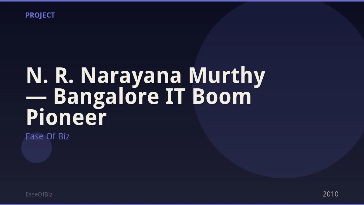 N. R. Narayana Murthy — Bangalore IT Boom Pioneer