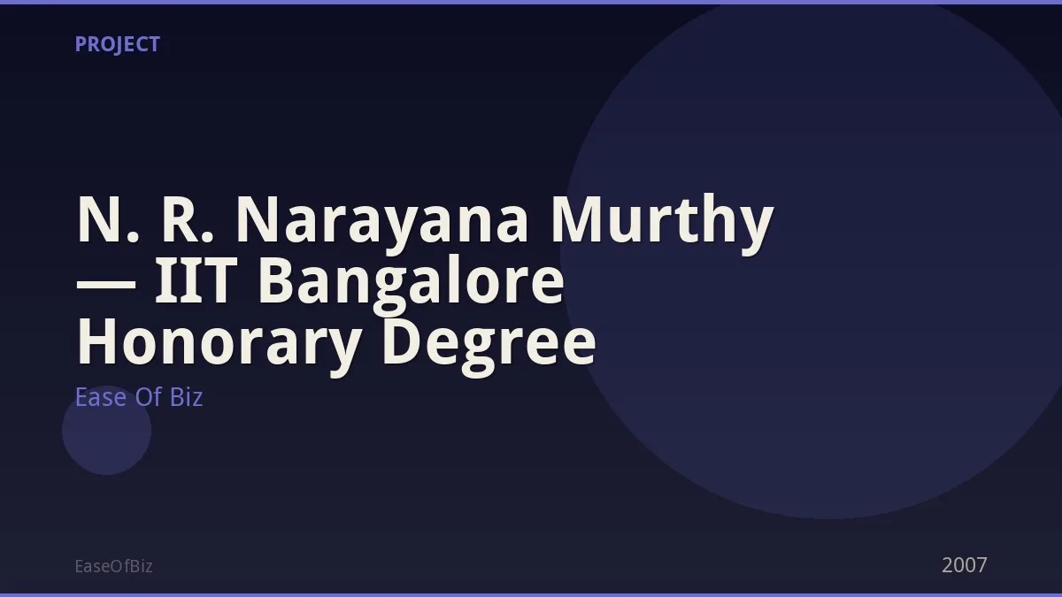 N. R. Narayana Murthy — IIT Bangalore Honorary Degree