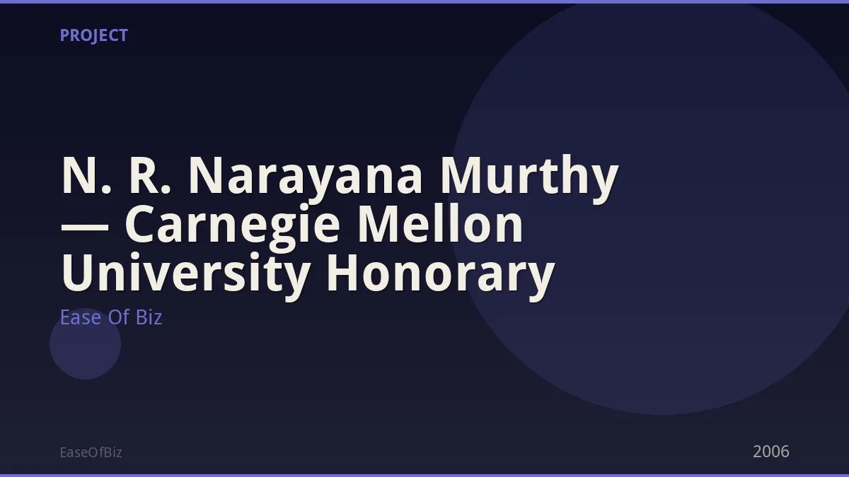 N. R. Narayana Murthy — Carnegie Mellon University Honorary