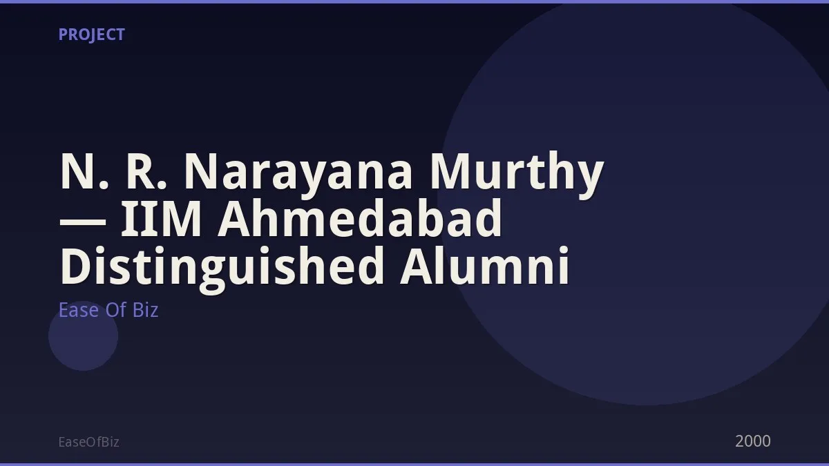 N. R. Narayana Murthy — IIM Ahmedabad Distinguished Alumni