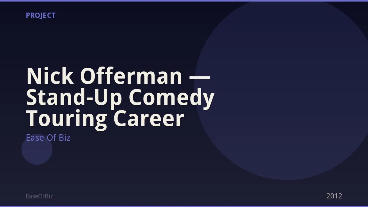 Nick Offerman — Stand-Up Comedy Touring Career