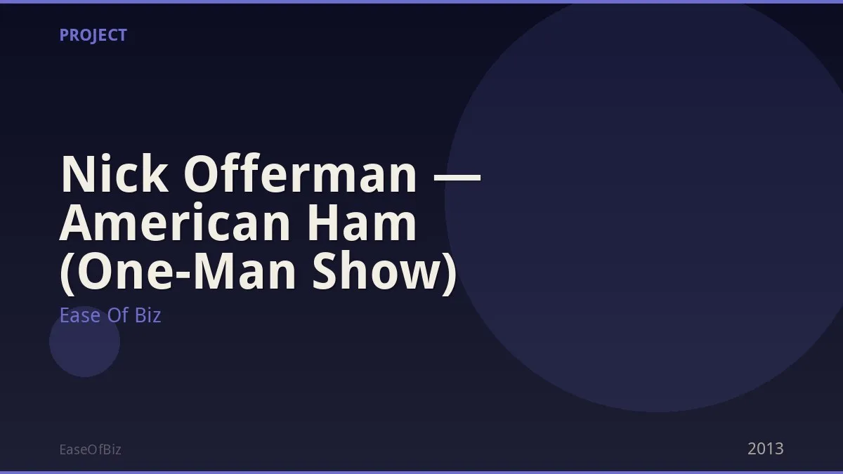 Nick Offerman — American Ham (One-Man Show)