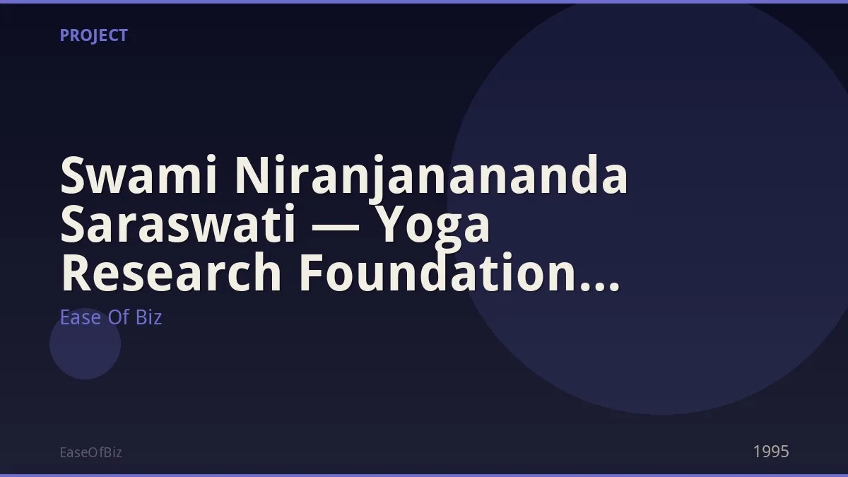Swami Niranjanananda Saraswati — Yoga Research Foundation India