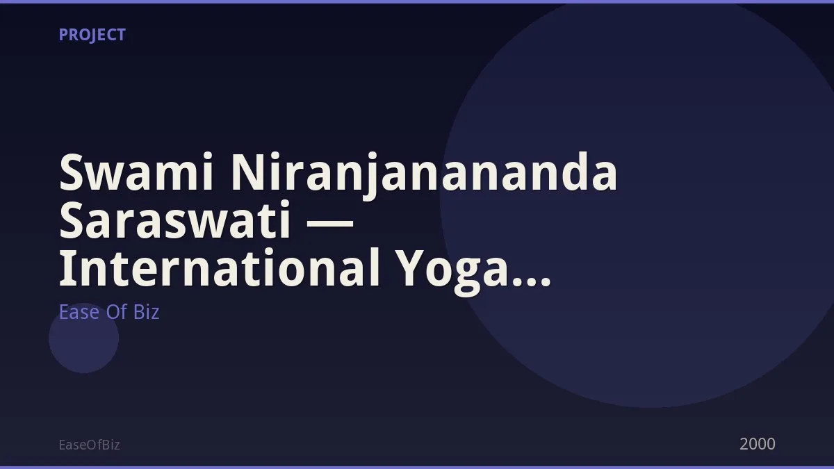 Swami Niranjanananda Saraswati — International Yoga Convention
