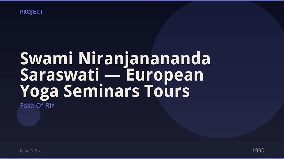Swami Niranjanananda Saraswati — European Yoga Seminars Tours