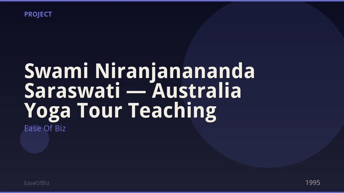 Swami Niranjanananda Saraswati — Australia Yoga Tour Teaching