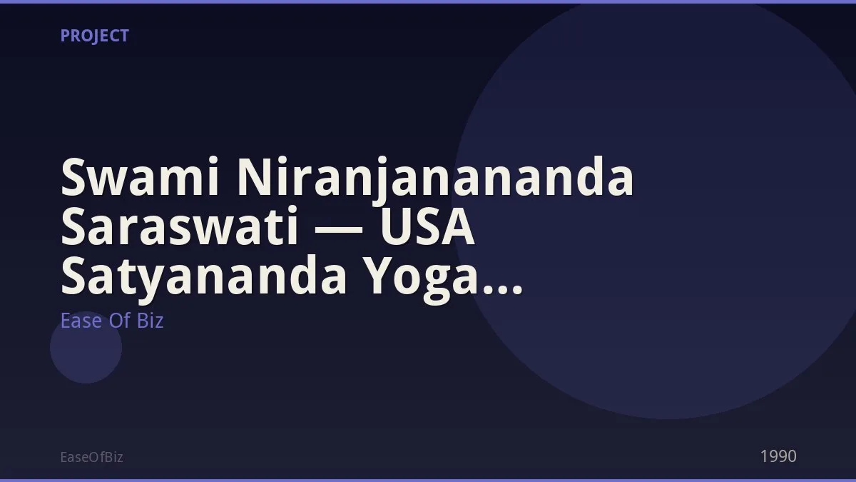 Swami Niranjanananda Saraswati — USA Satyananda Yoga Centers
