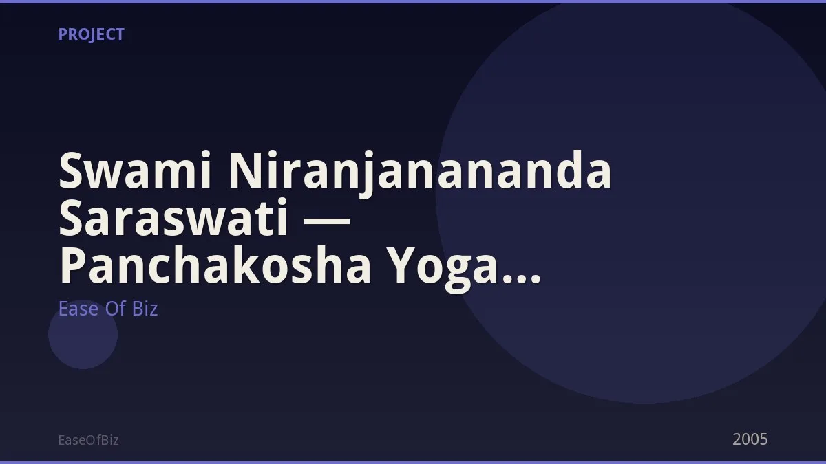 Swami Niranjanananda Saraswati — Panchakosha Yoga Research