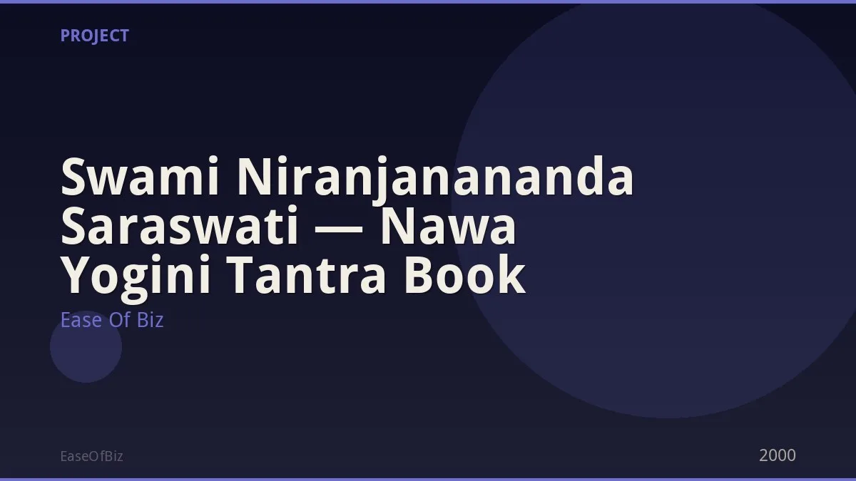 Swami Niranjanananda Saraswati — Nawa Yogini Tantra Book