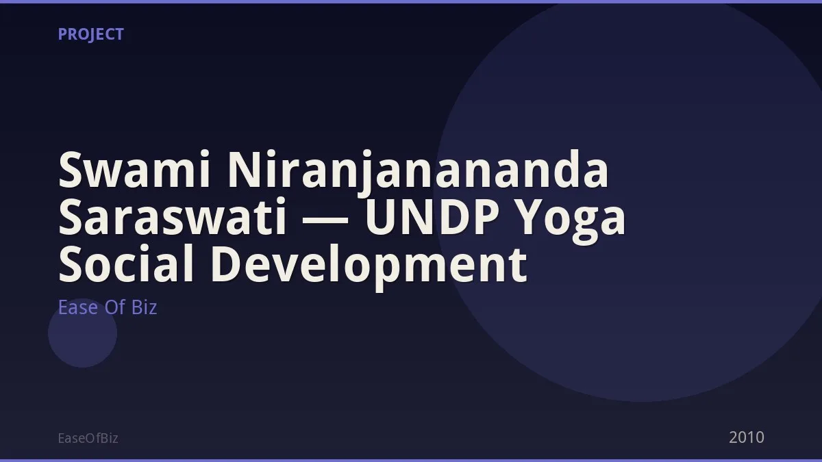 Swami Niranjanananda Saraswati — UNDP Yoga Social Development